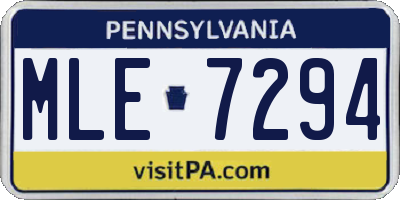 PA license plate MLE7294