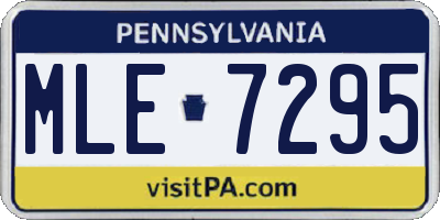 PA license plate MLE7295