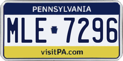 PA license plate MLE7296