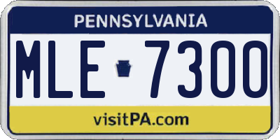 PA license plate MLE7300