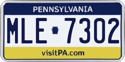 PA license plate MLE7302