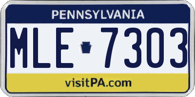 PA license plate MLE7303