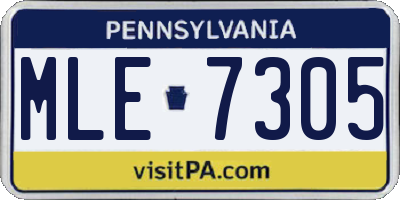 PA license plate MLE7305