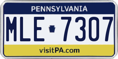 PA license plate MLE7307