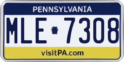 PA license plate MLE7308