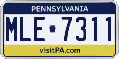 PA license plate MLE7311