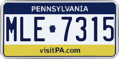 PA license plate MLE7315