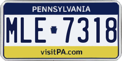 PA license plate MLE7318