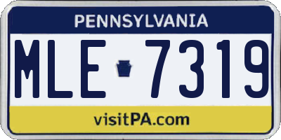 PA license plate MLE7319