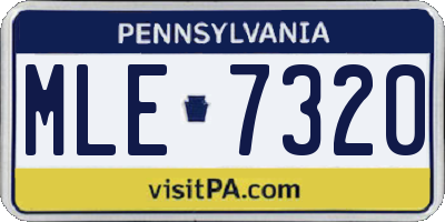 PA license plate MLE7320
