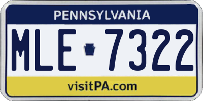 PA license plate MLE7322