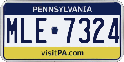 PA license plate MLE7324