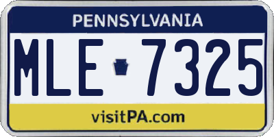 PA license plate MLE7325
