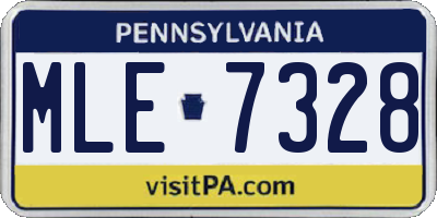 PA license plate MLE7328