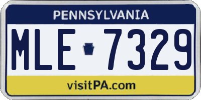 PA license plate MLE7329