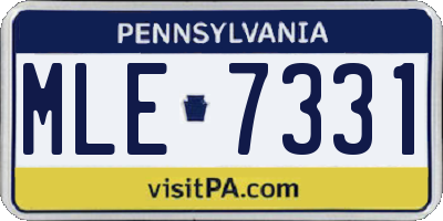 PA license plate MLE7331