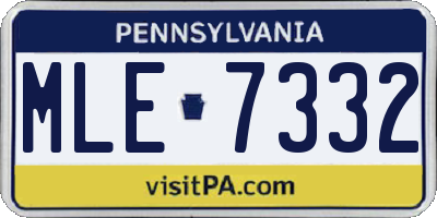 PA license plate MLE7332