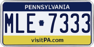 PA license plate MLE7333