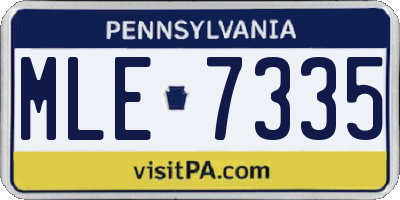 PA license plate MLE7335
