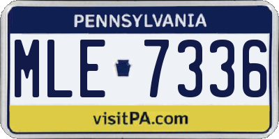 PA license plate MLE7336