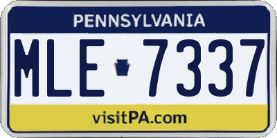PA license plate MLE7337