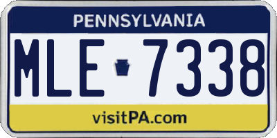 PA license plate MLE7338