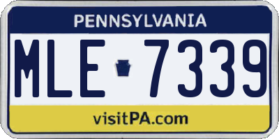 PA license plate MLE7339
