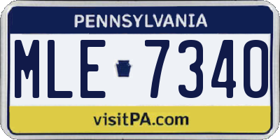 PA license plate MLE7340
