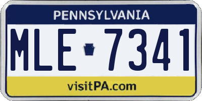 PA license plate MLE7341