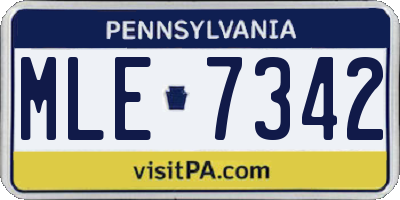 PA license plate MLE7342