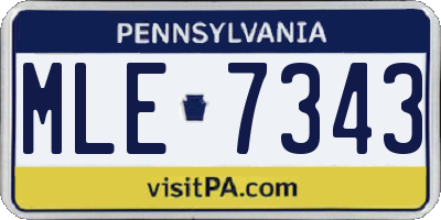 PA license plate MLE7343