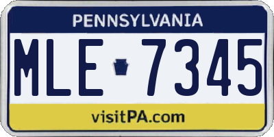 PA license plate MLE7345