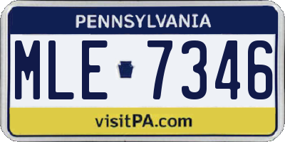 PA license plate MLE7346
