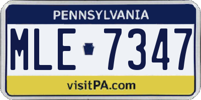 PA license plate MLE7347