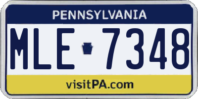 PA license plate MLE7348