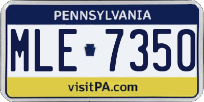 PA license plate MLE7350