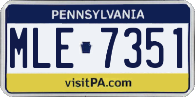 PA license plate MLE7351