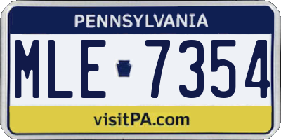 PA license plate MLE7354