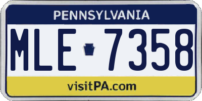 PA license plate MLE7358