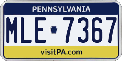 PA license plate MLE7367