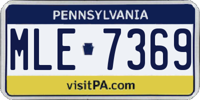 PA license plate MLE7369