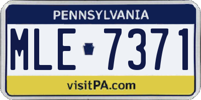 PA license plate MLE7371