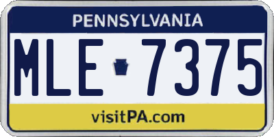 PA license plate MLE7375