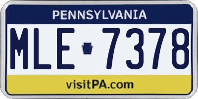 PA license plate MLE7378