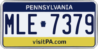 PA license plate MLE7379