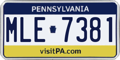PA license plate MLE7381