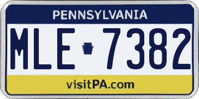PA license plate MLE7382
