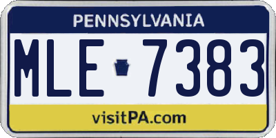 PA license plate MLE7383