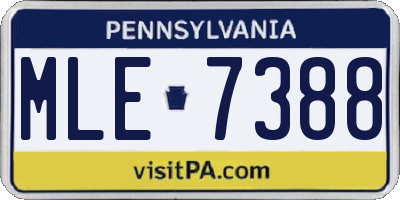 PA license plate MLE7388