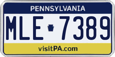 PA license plate MLE7389